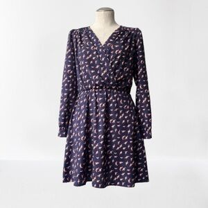 🛍️ Bar III Bird Print Faux Wrap-around Dress